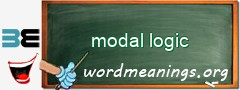 WordMeaning blackboard for modal logic